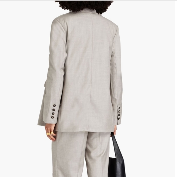 LouLou Studio Stone Donau Double-Breasted Blazer 100% Wool - Picture 2 of 11